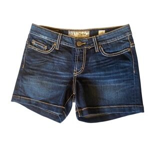 BKE Payton Denim Shorts Womens 27 Dark Wash Sequin Back Pockets BK1018